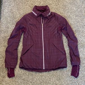 Lululemon Run Hustle Plum Plaid Jacket